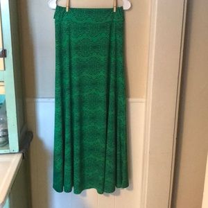 Green & Navy Lularoe Maxi Skirt